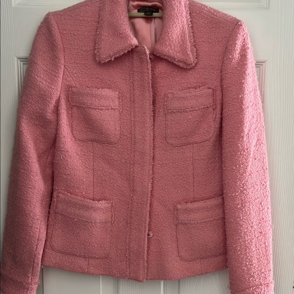 Classiques Entier Pink Teddy Jacket with Collared Neckline